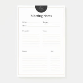 Vorlage für effiziente Sitzungshinweise Post-it Klebezettel