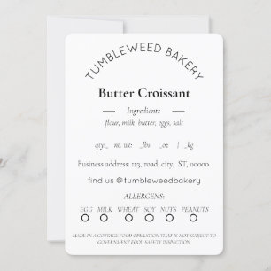 Vorlage für ein einfaches Hütte-Lebensmittellabel