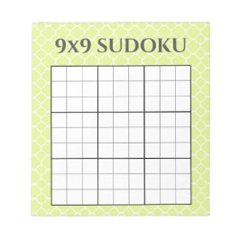 Vorlage für ein grünes geometrisches 9x9-Sudoku-Gi Notizblock