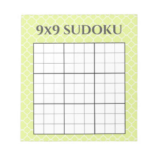 Vorlage für ein grünes geometrisches 9x9-Sudoku-Gi Notizblock