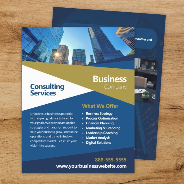 Vorlage für ein unternehmensberatendes Corporate-F Flyer (Von Creator hochgeladen)