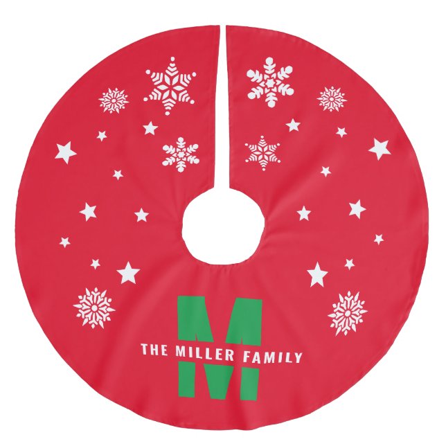 Vorlage für eindeutige benutzerdefinierte Familien Polyester Weihnachtsbaumdecke (Vorderseite)