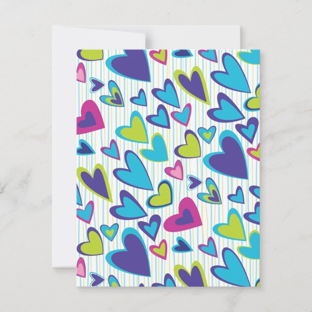 Vorlage für eine Flachkarte für Valentine Hearts (Vorderseite)