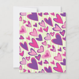 Vorlage für eine Flachkarte für Valentine Hearts