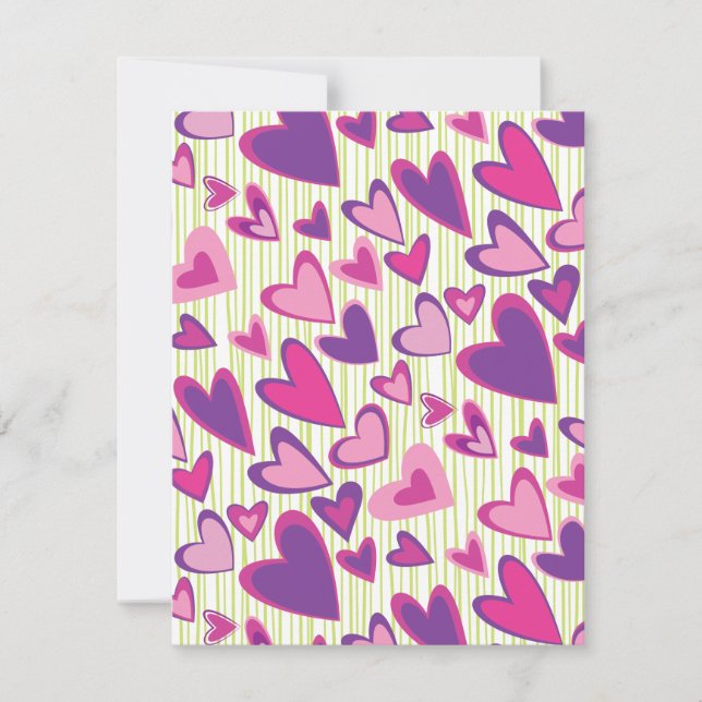 Vorlage für eine Flachkarte für Valentine Hearts (Vorderseite)