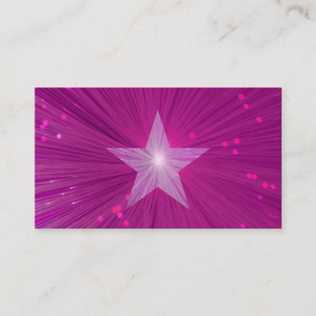 Vorlage für eine rosa Star-Visitenkarte Visitenkarte (Vorderseite)