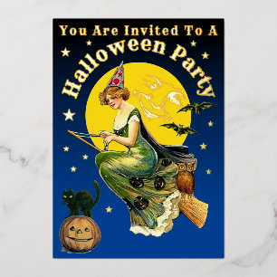 Vorlage für eine Vintage-Halloween-Party-Einladung