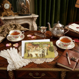 Vorlage für eine Vintage-Victorian-Teeparty-Einlad