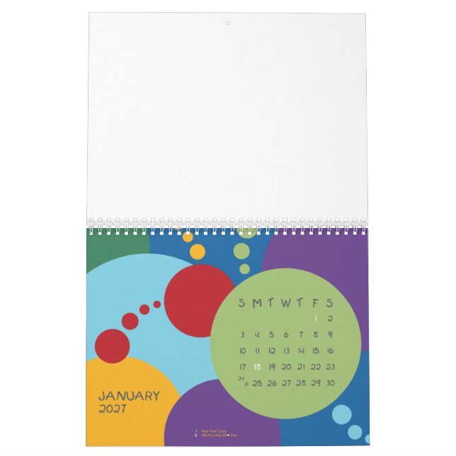 Vorlage für einen leeren Party Kalender (Jan 2027)