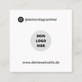 Vorlage für Einfach Foto und QR-Code - Quadratische Visitenkarte