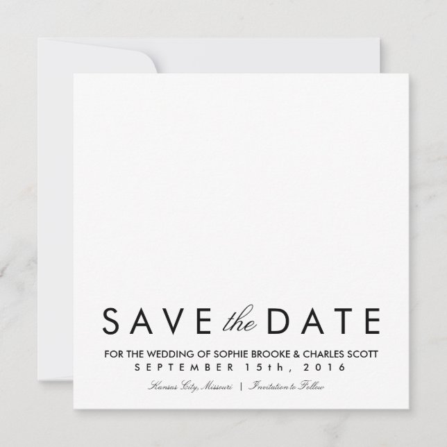 Vorlage für einfache Chic Square Save the Date (Vorderseite)