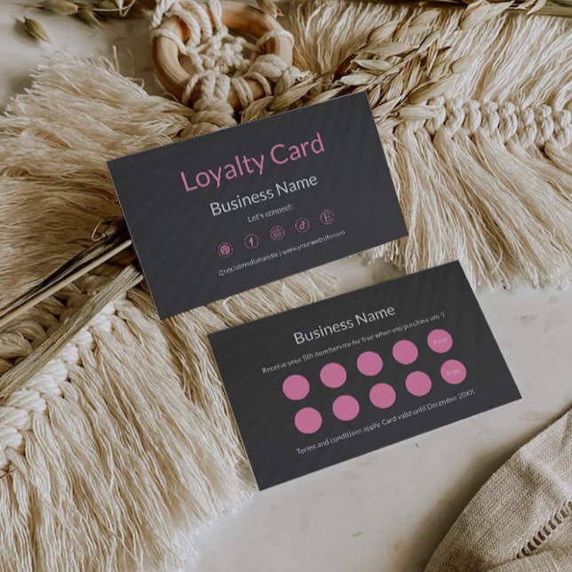 Vorlage für einfache Loyalitätskarten Treuekarte (Simple Loyalty Card Template,)