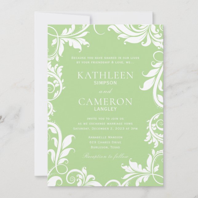 Vorlage für einladende Blätter | Hellgrün (Vorderseite)