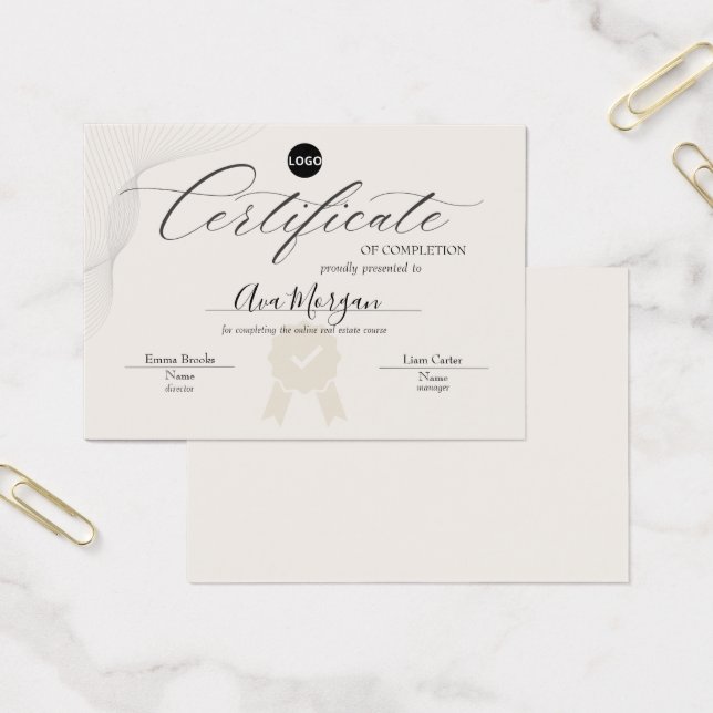 Vorlage für Elegantes Abschlusszeugnis (Büro)