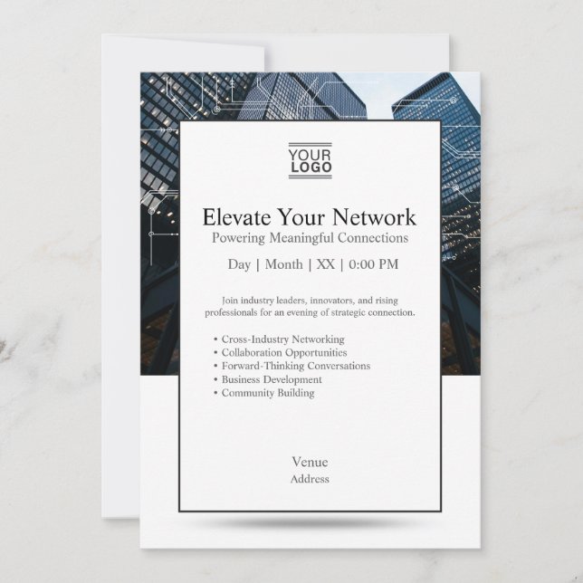 Vorlage für 'Elevate Your Network'-Einladung (Vorderseite)