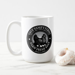 Vorlage für Etikett frische Eier vom Bauernhof Kaffeetasse