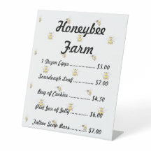 Vorlage für Farmstand-Produktschilder im Honeybee-