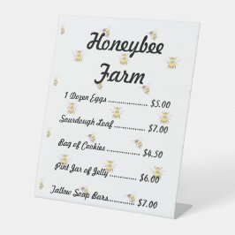 Vorlage für Farmstand-Produktschilder im Honeybee- Sockelschild