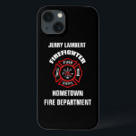 Vorlage für Firefighter-Namen Case-Mate iPhone Hülle<br><div class="desc">Red Fire Department Logo. Personalize with your name and department. Great for firemen and first respondents.</div>