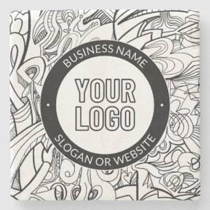 Vorlage für Firmenlogo oder Design und Bearbeitung Steinuntersetzer