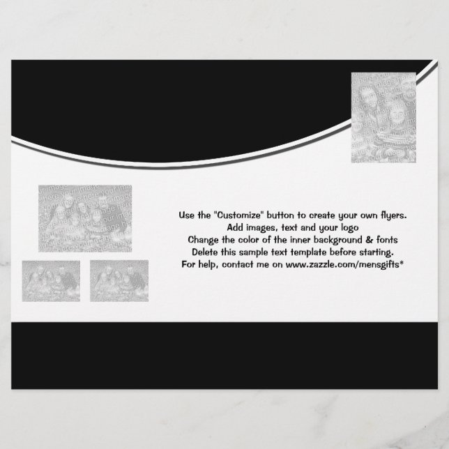 Vorlage für Flyer Schwarz-weiße Werbeaktion Market (Vorne)