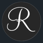 Vorlage für formale Hochzeitfarben für Monogramm-B Runder Aufkleber<br><div class="desc">Formal Wedding Colors Monogram Letter Template Wedding Umschlag Aufkleber Stickers</div>