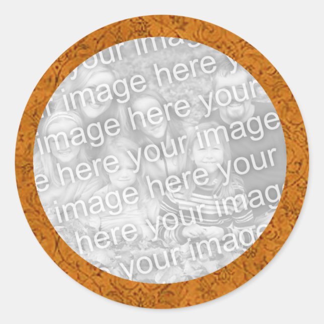 Vorlage für Foto-Aufkleber für Blume Runder Aufkleber (Vorderseite)