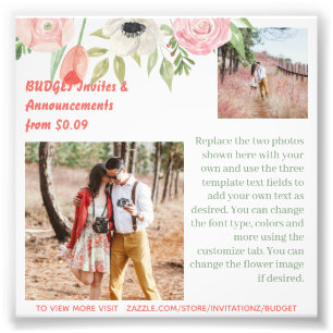 Vorlage für Foto-Textvorlage für korallrosa Blume Fotodruck