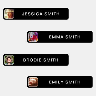 Vorlage für Foto- und Namensaufkleber Etiketten