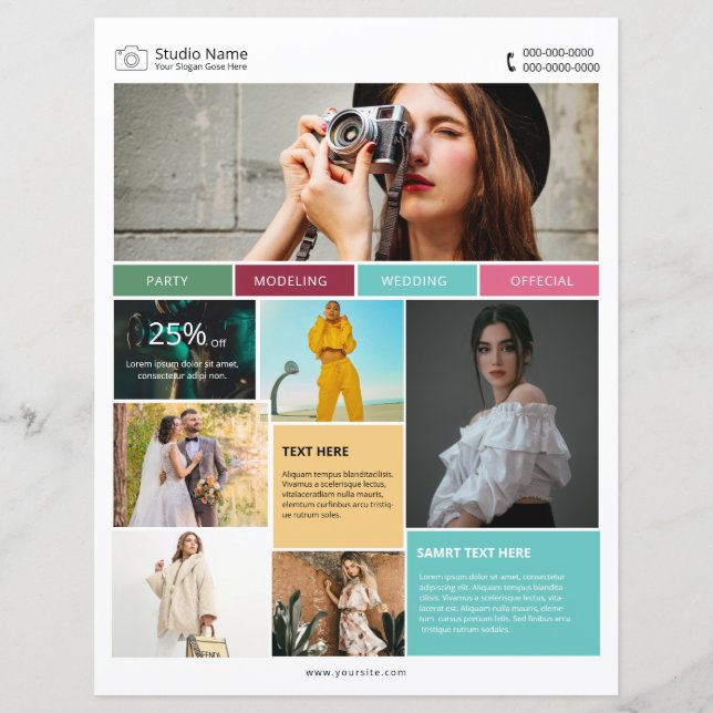 Vorlage für Fotografieren von Flyern (Vorderseite)