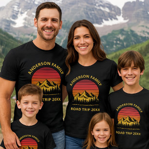 Vorlage für Gebirge und Retro-Sonnenuntergänge T-Shirt