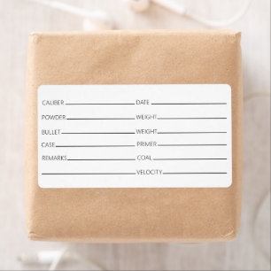 Vorlage für generisches Reloading-Datenlabel