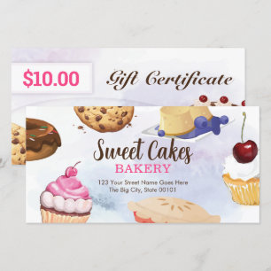 Vorlage für Geschenkgutscheine für Desserts