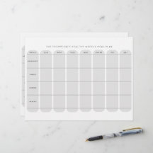 Vorlage für gesunde wöchentliche Mahlzeiten zweise