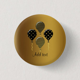 Vorlage für Gold und Black Festive Balloons Button