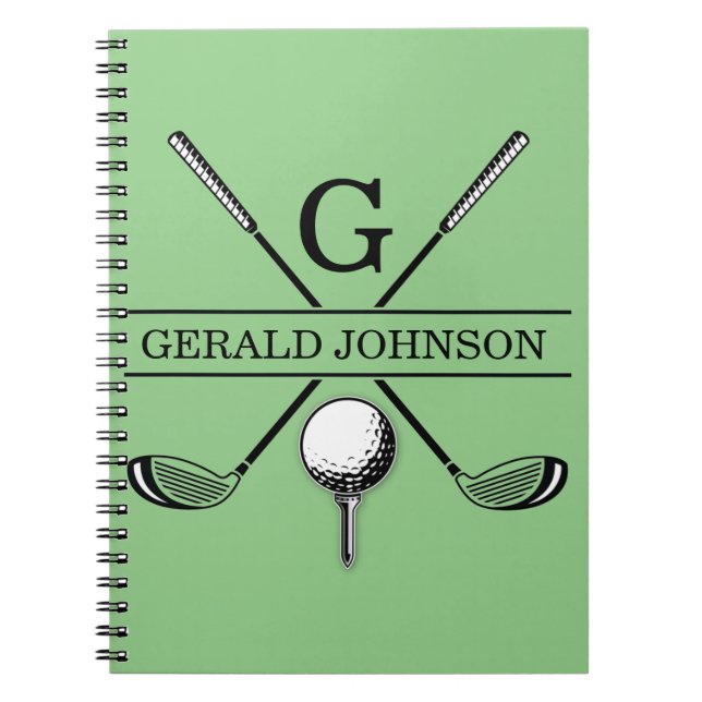 Vorlage für Golf-Design-Monogram-Notebook Notizblock (Vorderseite)