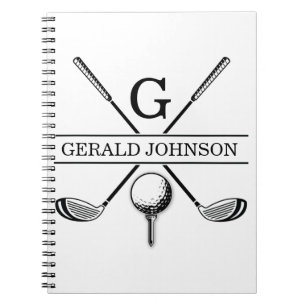 Vorlage für Golf-Design-Monogram-Notebook Notizblock