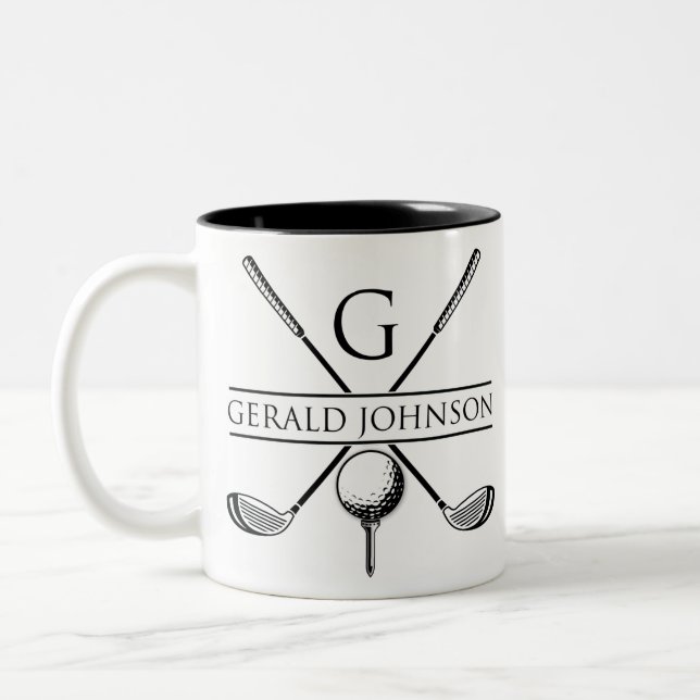 Vorlage für Golf Design Monogram Zweifarbige Tasse (Links)