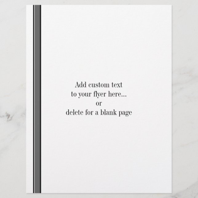 Vorlage für graue und schwarze Streifen auf weißem Flyer (Vorne)