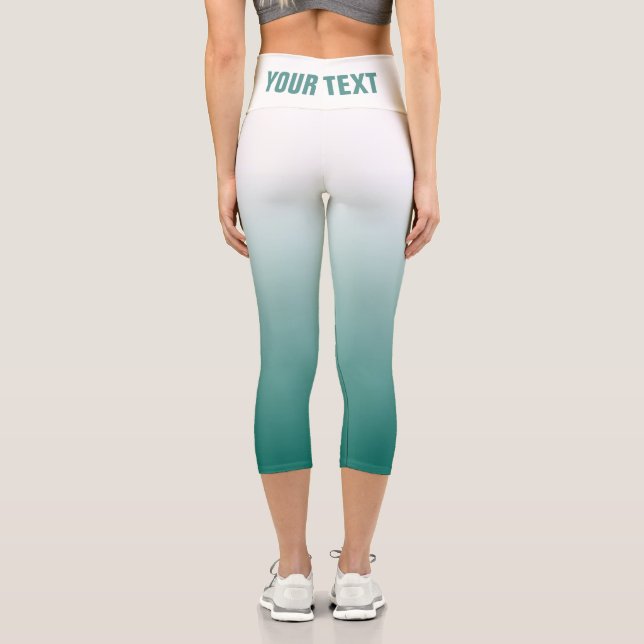 Vorlage für großen Schriftart oder Namen Aquamarin Capri Leggings (Rückseite)