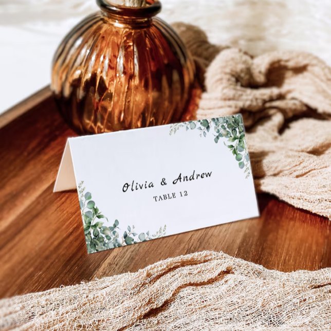Vorlage für grüne Hochzeiten von Platzkarten (Greenery Wedding Place Cards Template)