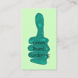 Vorlage für Grüne Thumb Garening Business Cards Visitenkarte
