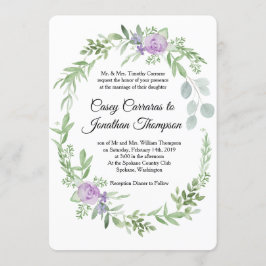 Vorlage für Grünpflanzen und Lavendel Hochzeitsfei