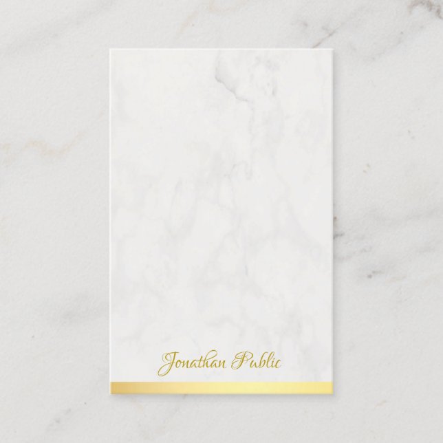 Vorlage für Handschrift aus Gold-Marmor Beruflich Visitenkarte (Vorderseite)