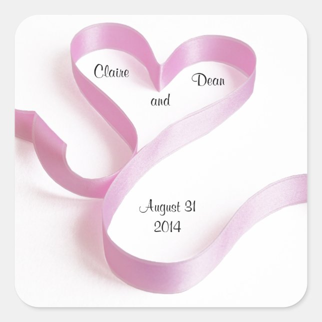 Vorlage für Heart Wedding Umschlag Aufkleber Stick (Vorderseite)