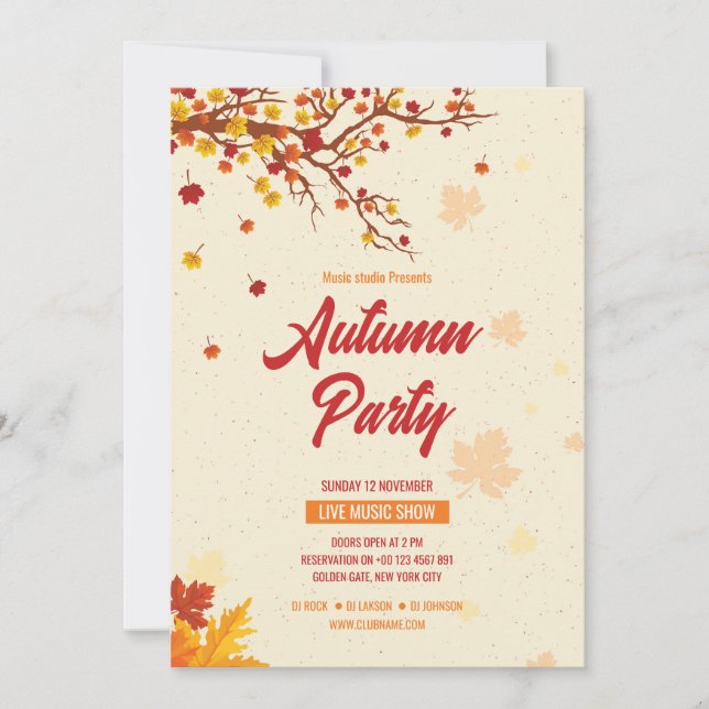 Vorlage für Herbst/Herbst-Party Flyer (Vorderseite)