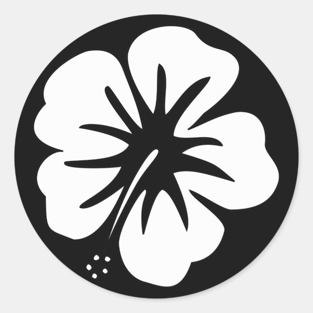 Vorlage für Hibisken Runder Aufkleber (Vorderseite)