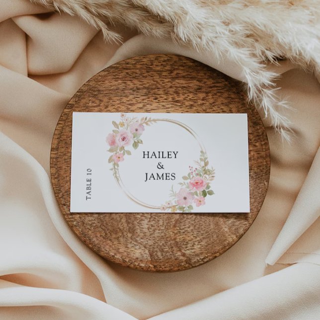 Vorlage für Hochzeiten von Rose-Platzkarten (Rose Wedding Place cards Template)