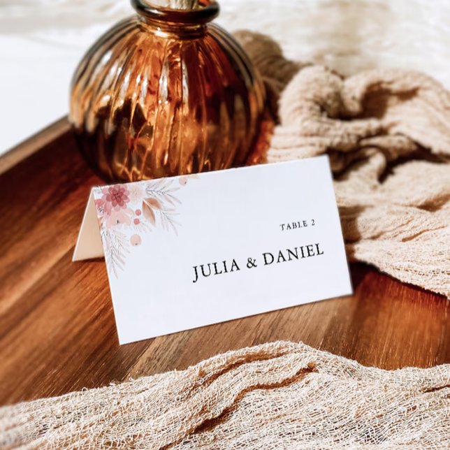 Vorlage für Hochzeiten von Wildblumen-Platzkarten (Wildflower Wedding Place Cards Template)