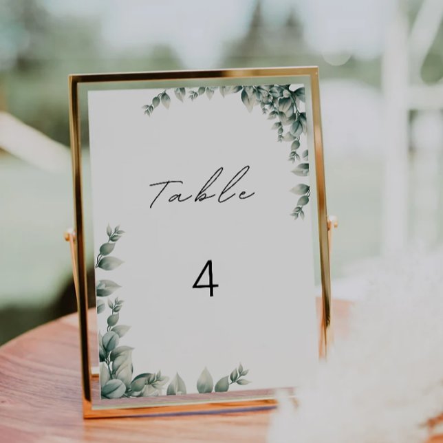 Vorlage für Hochzeitskarten für Grünpflanzen (Greenery wedding table cards template)